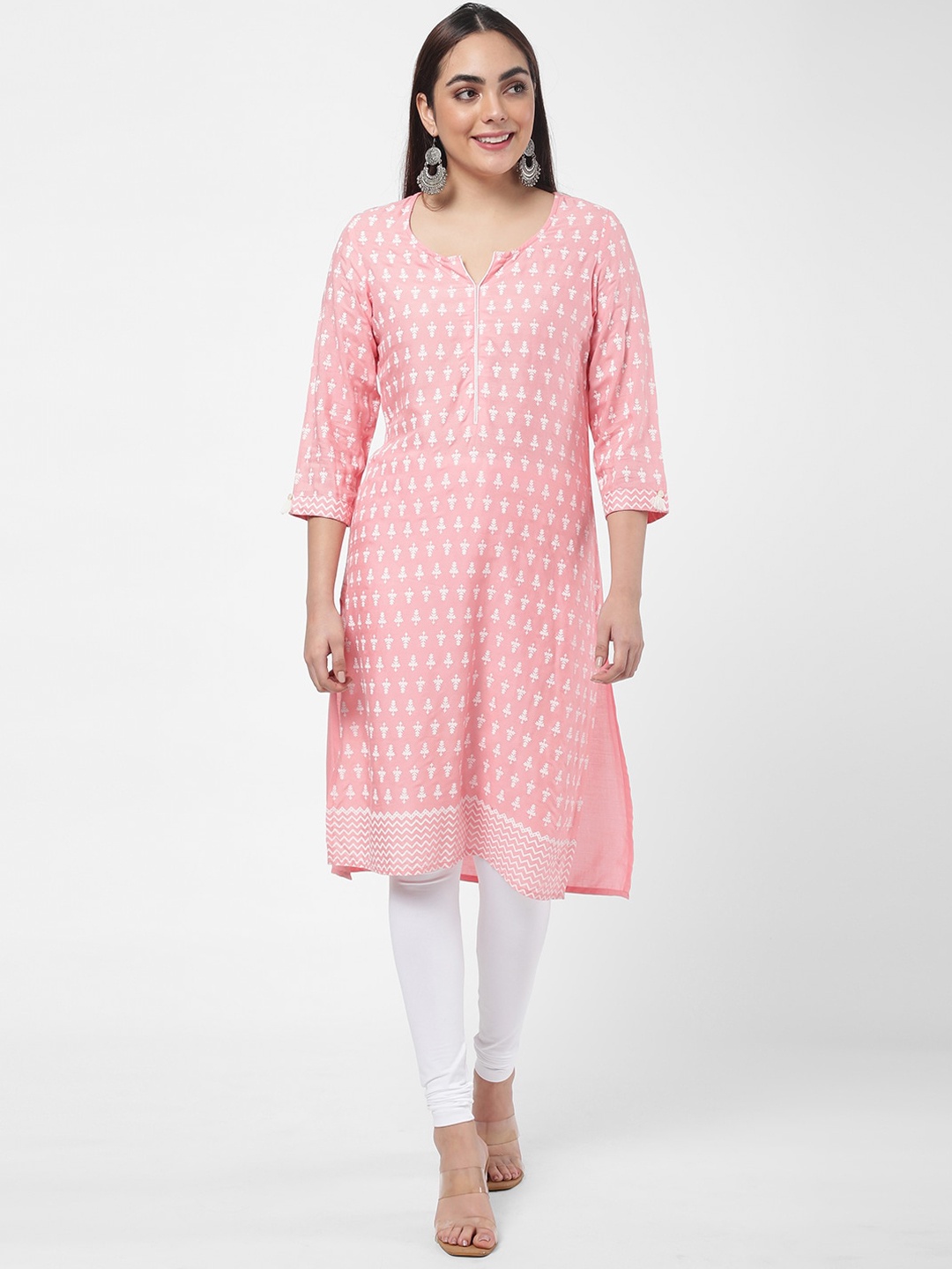 

R&B Women Pink Ethnic Motifs Kurta