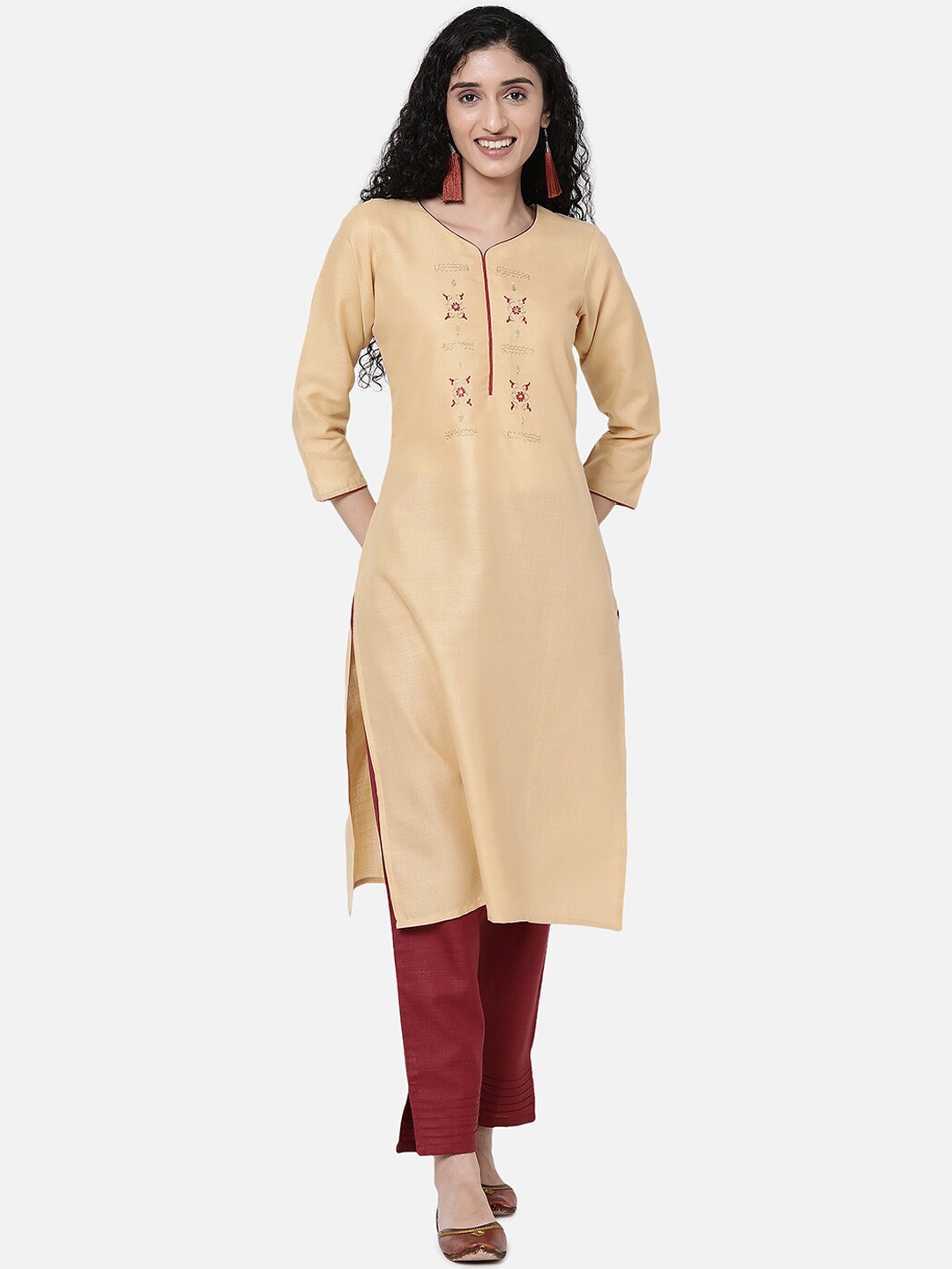 

R&B Women Beige Thread Work Kurta