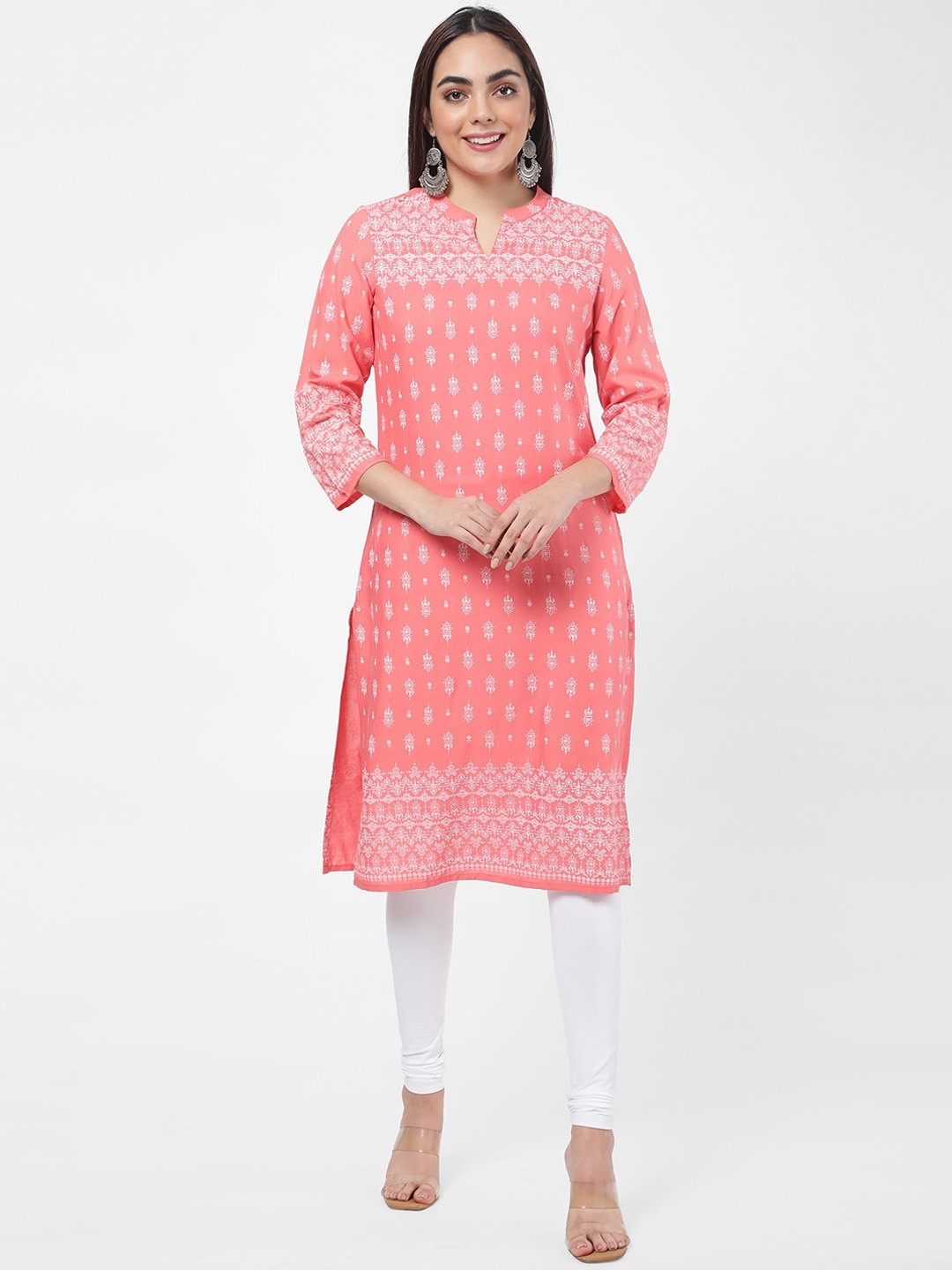 

R&B Women Pink Ethnic Motifs Printed Kurta
