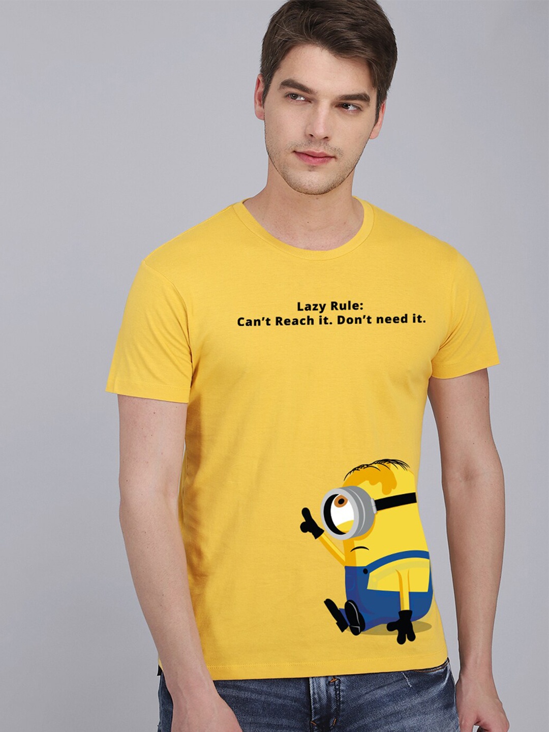 

Free Authority Men Yellow & Black Minions Printed T-shirt