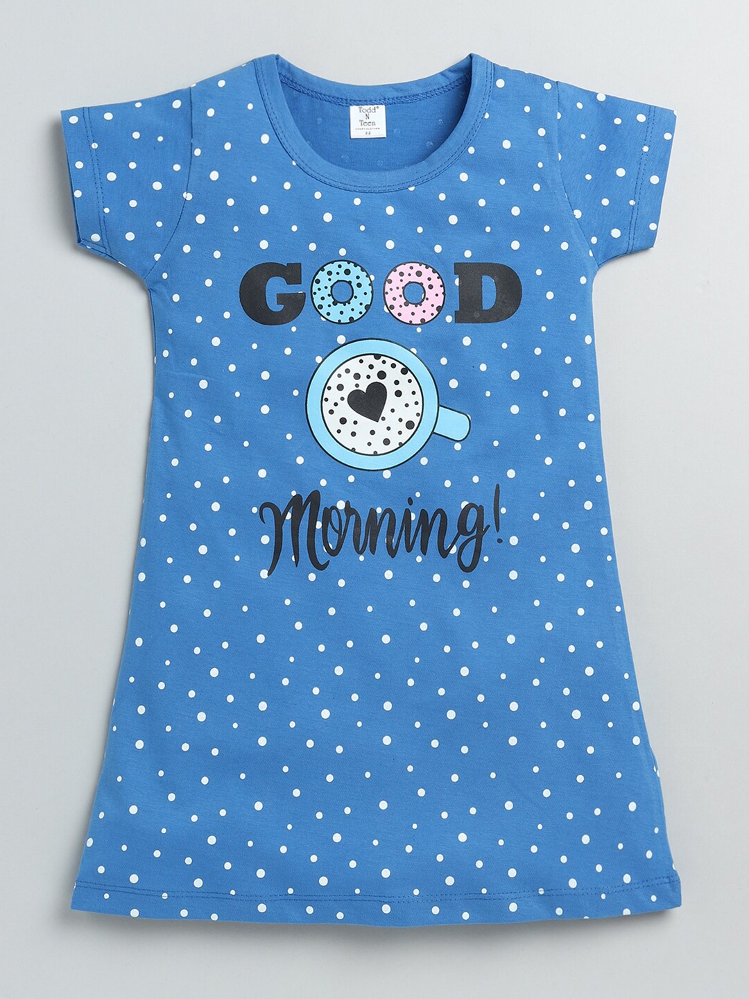 

Todd N Teen Girls Blue Printed Nightdress