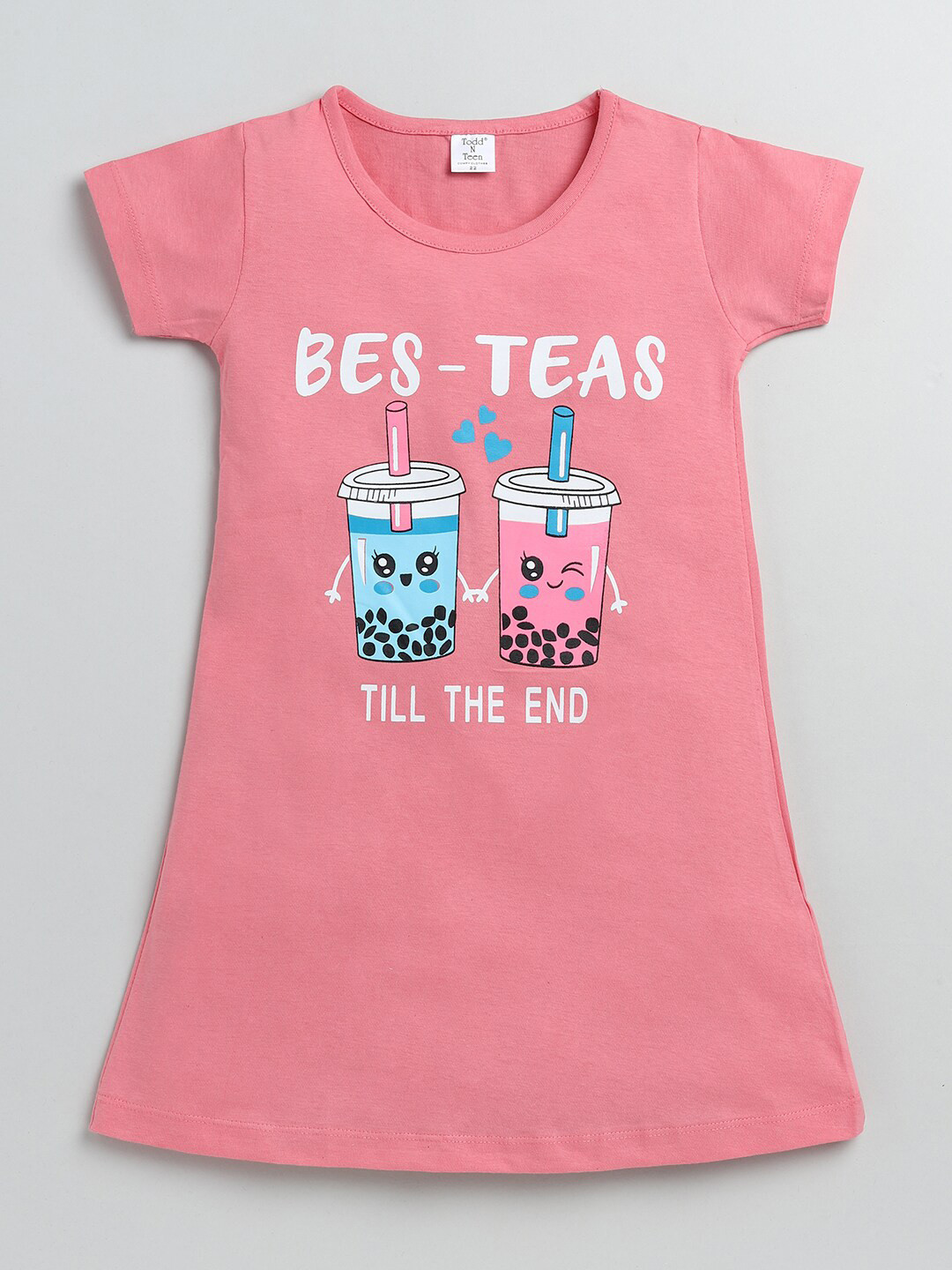 

Todd N Teen Girls Coral Printed Cotton T-Shirt Nightdress