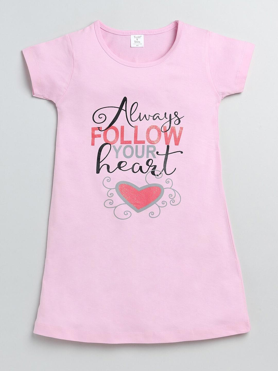 

Todd N Teen Girls Pink Printed Nightdress