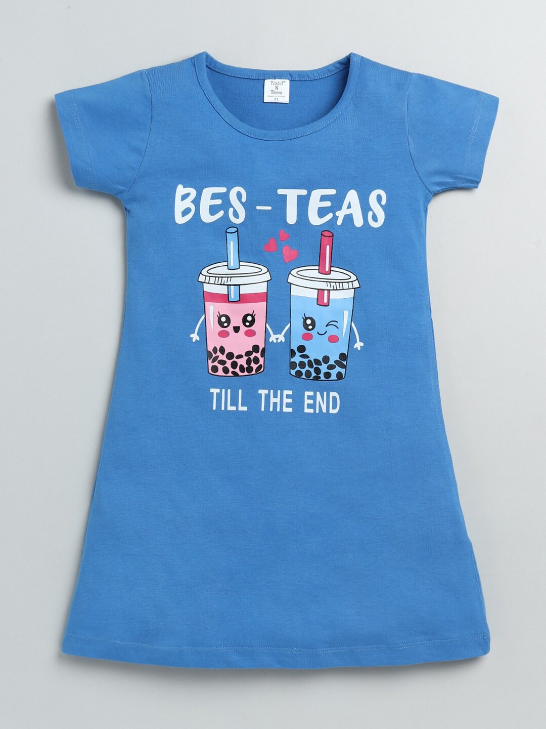 

Todd N Teen Girls White Printed Nightdress