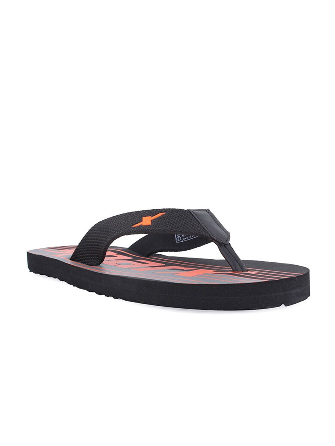 

Sparx Men Black & Orange Printed Thong Flip-Flops