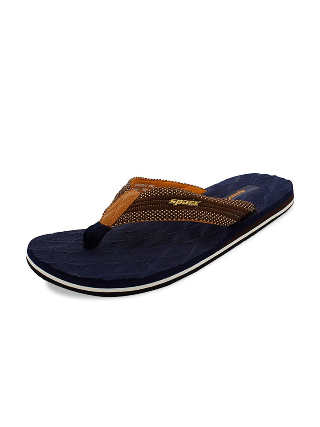 

Sparx Men Navy Blue & Brown Printed Thong Flip-Flops