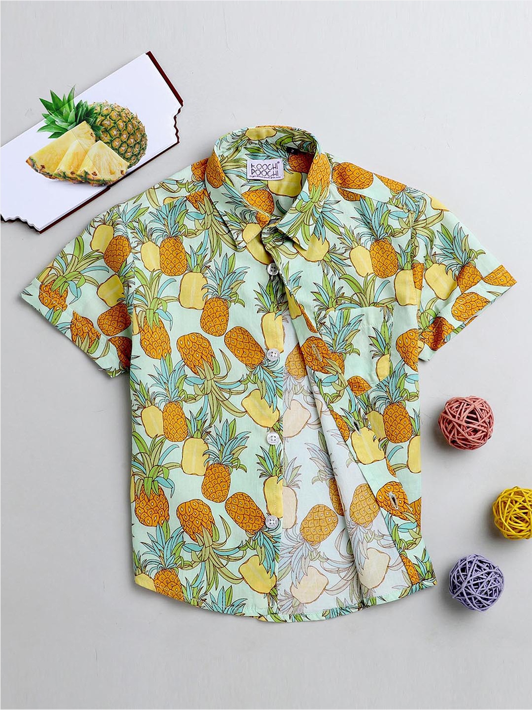 

KOOCHI POOCHI Boys Multicoloured Standard Floral Printed Casual Shirt, Multi