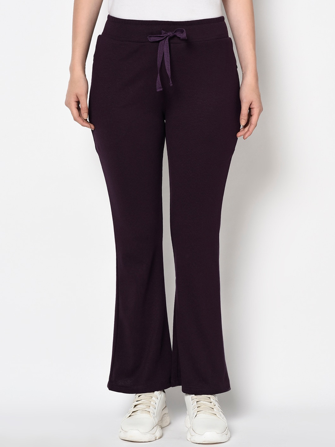 

Miss Grace Women Purple Solid Cotton Bootcut Track Pant