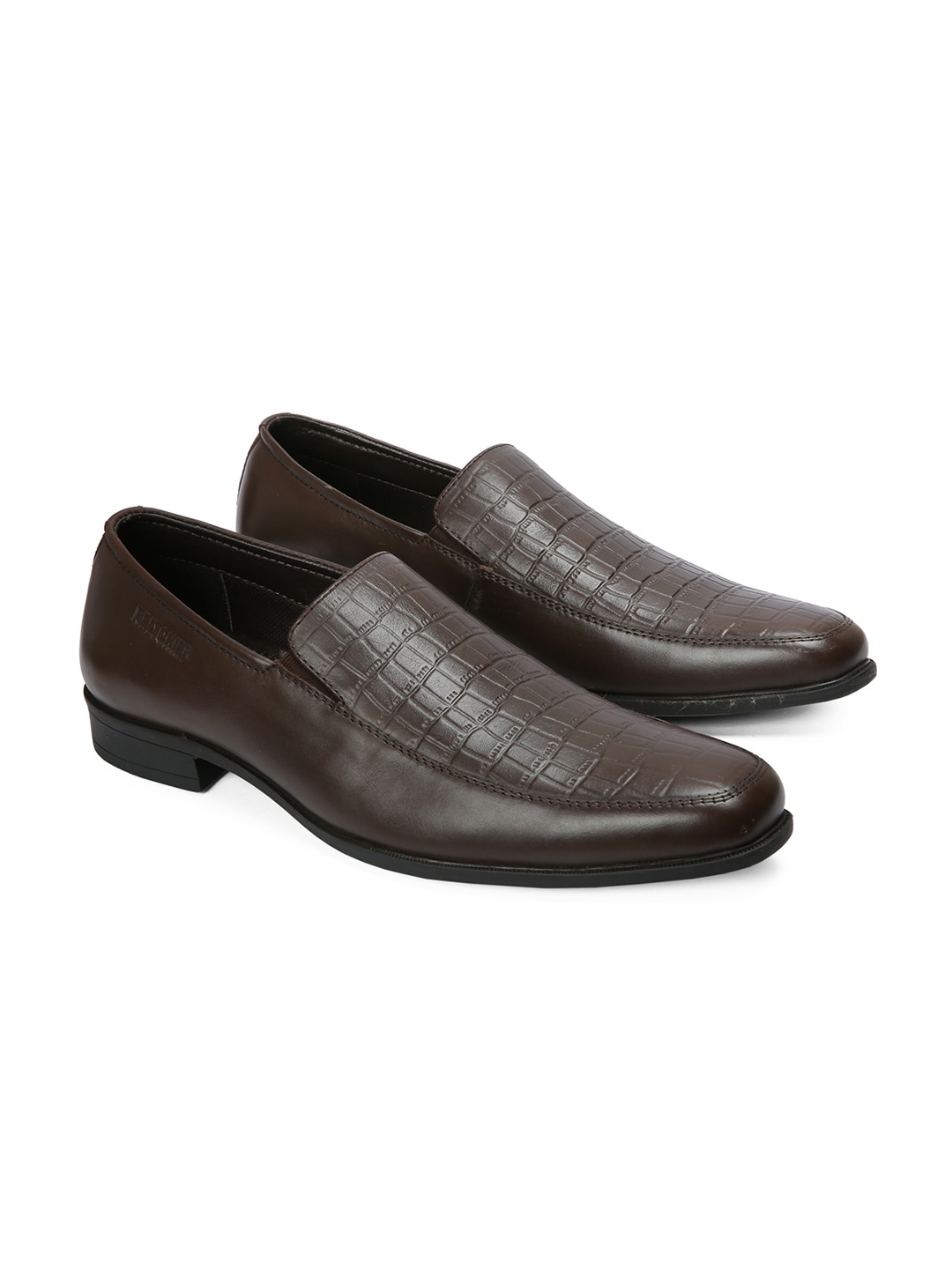 

Red Chief Men Brown Textured Casual Slip-On Shoes