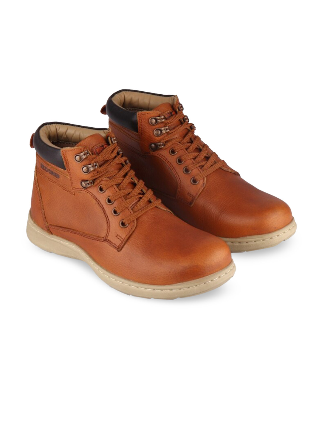 

Red Chief Men Camel Brown Leather Sneakers