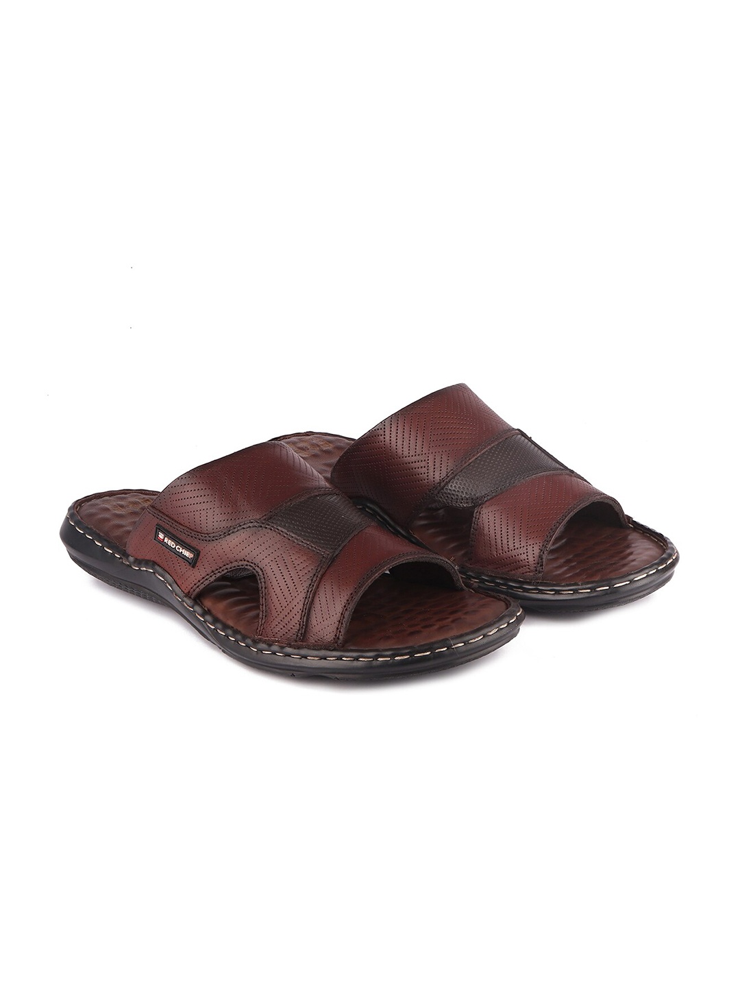 

Red Chief Men Brown Leather Comfort Sandals