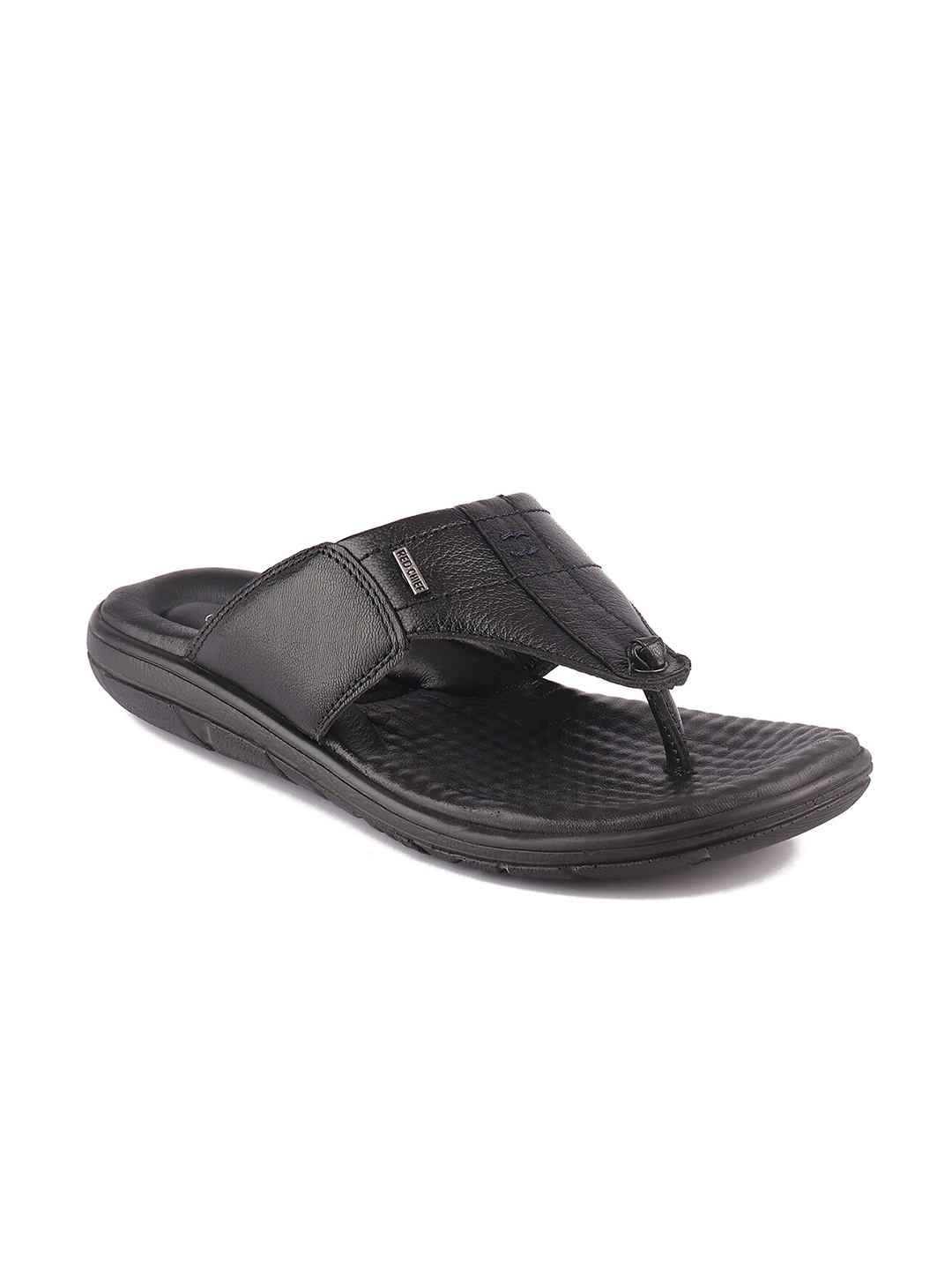 

Red Chief Men Black Leather Comfort Sandals
