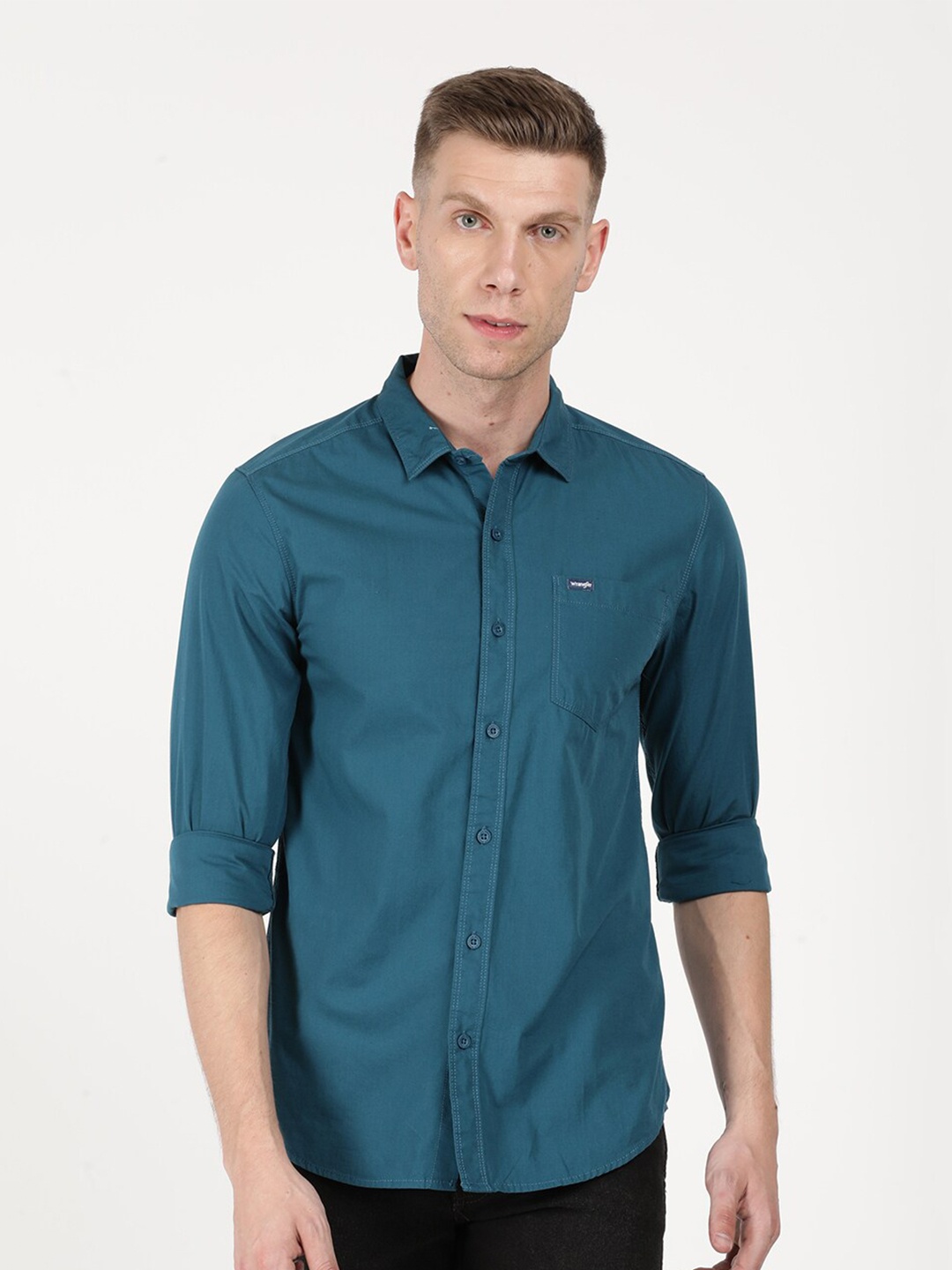 

Wrangler Men Blue Slim Fit Casual Shirt