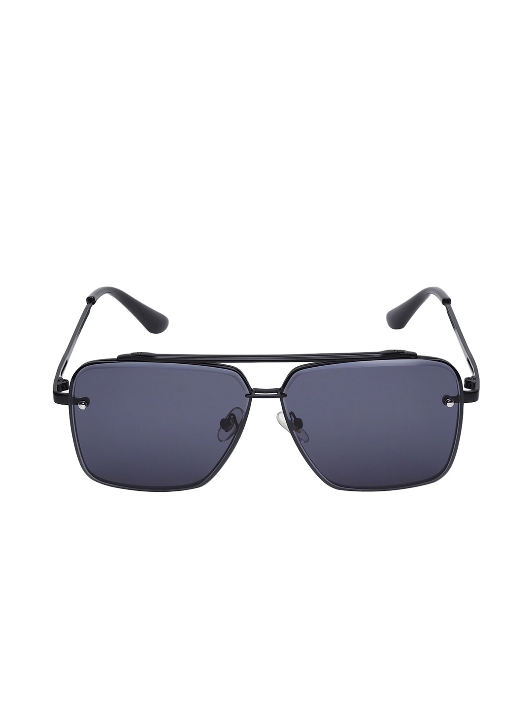 

CRIBA Unisex Black Lens & Black Browline Sunglasses with UV Protected Lens