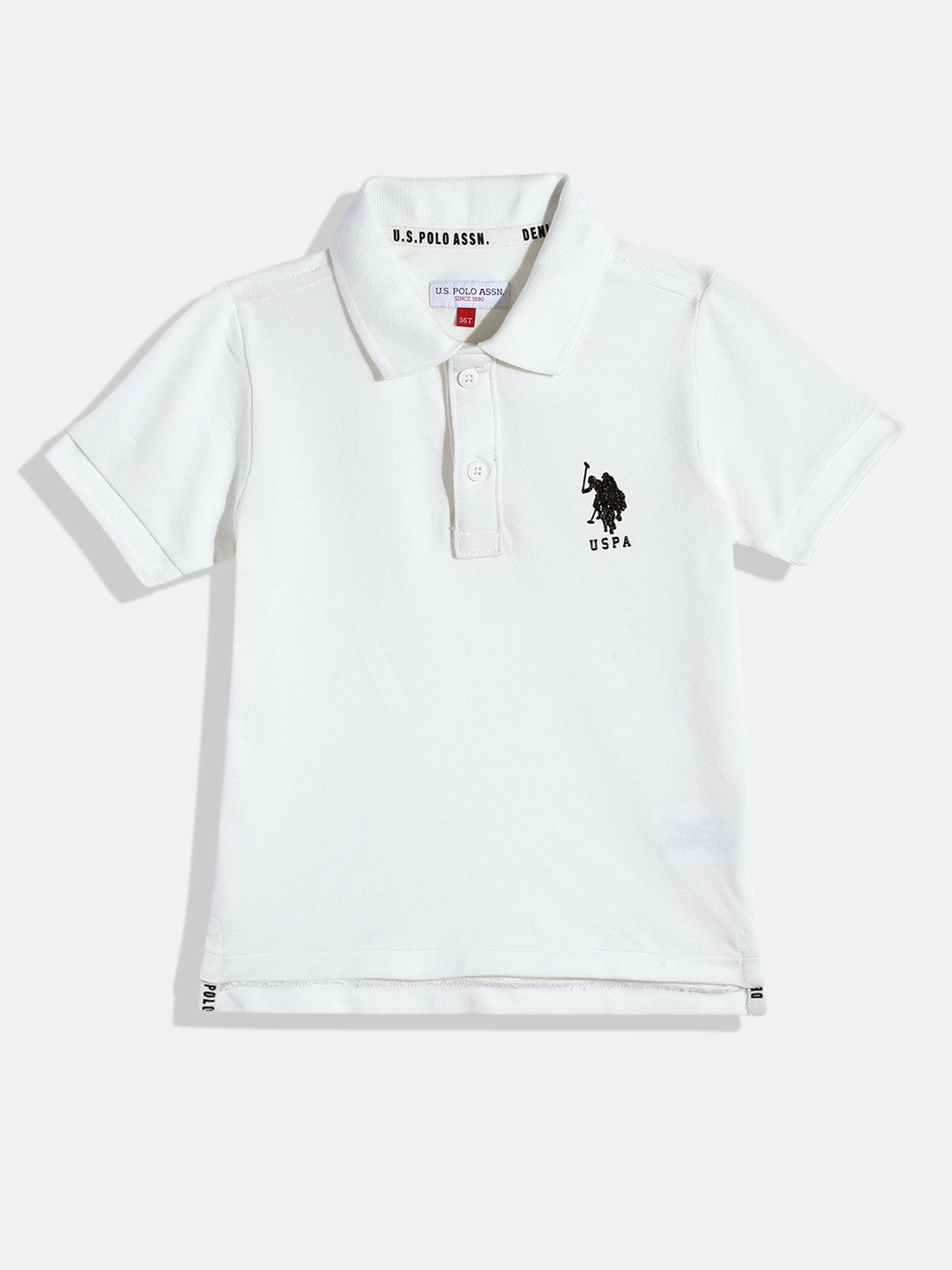 

U.S. Polo Assn. Kids Boys Pure Cotton Polo Collar T-shirt, White