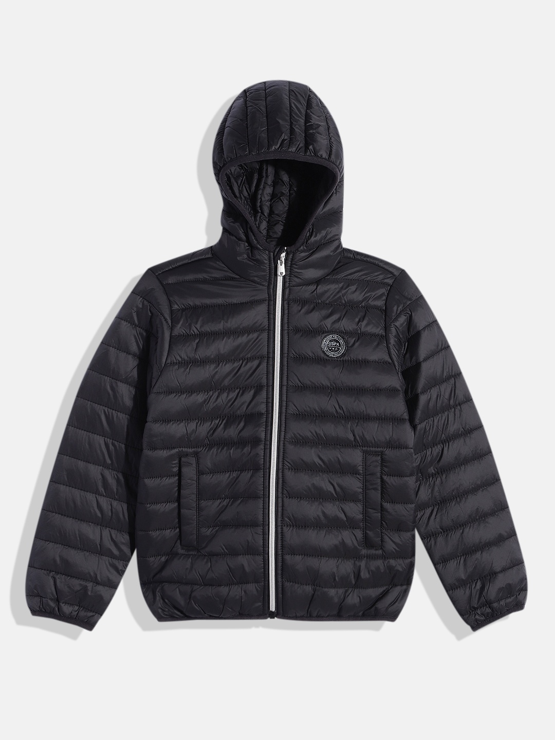 

U.S. Polo Assn. Kids Girls Black Solid Puffer Jacket