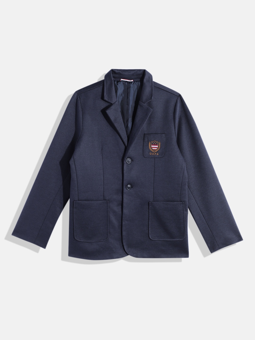 

U.S. Polo Assn. Kids Boys Solid Single Breasted Blazer, Navy blue