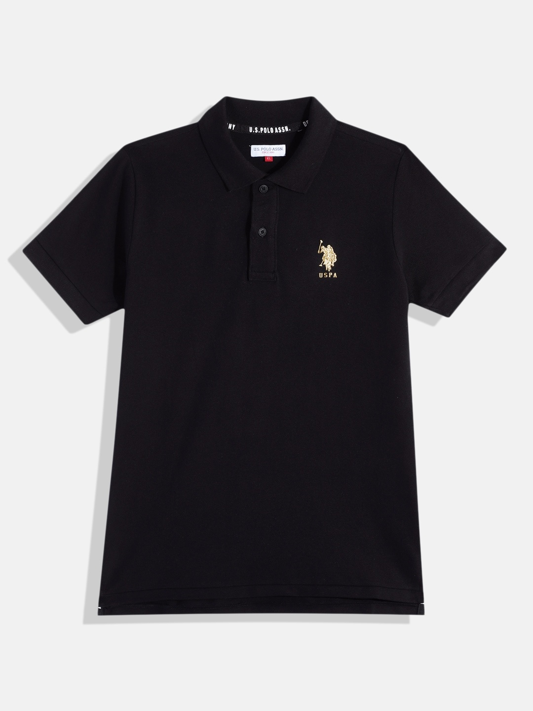

U.S. Polo Assn. Kids Boys Pure Cotton Polo Collar T-shirt, Black