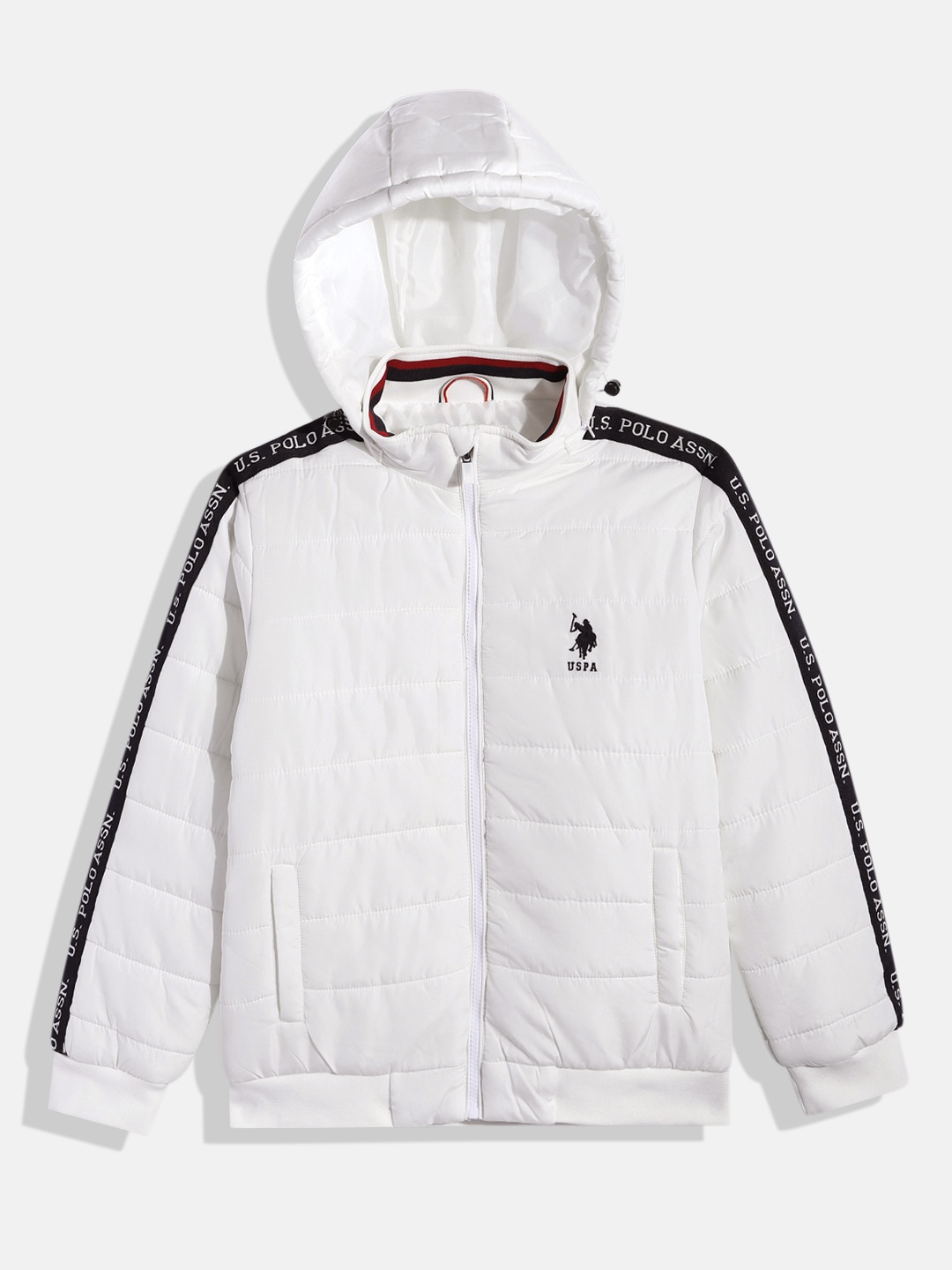 

U.S. Polo Assn. Kids Boys White Solid Bomber Jacket