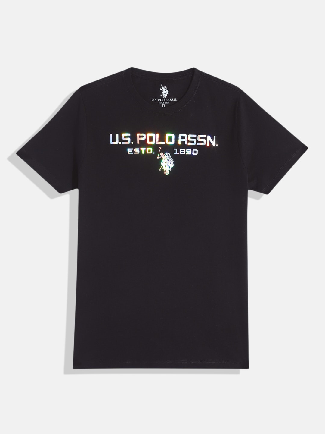 

U.S. Polo Assn. Kids Boys Brand Logo Printed T-shirt, Black