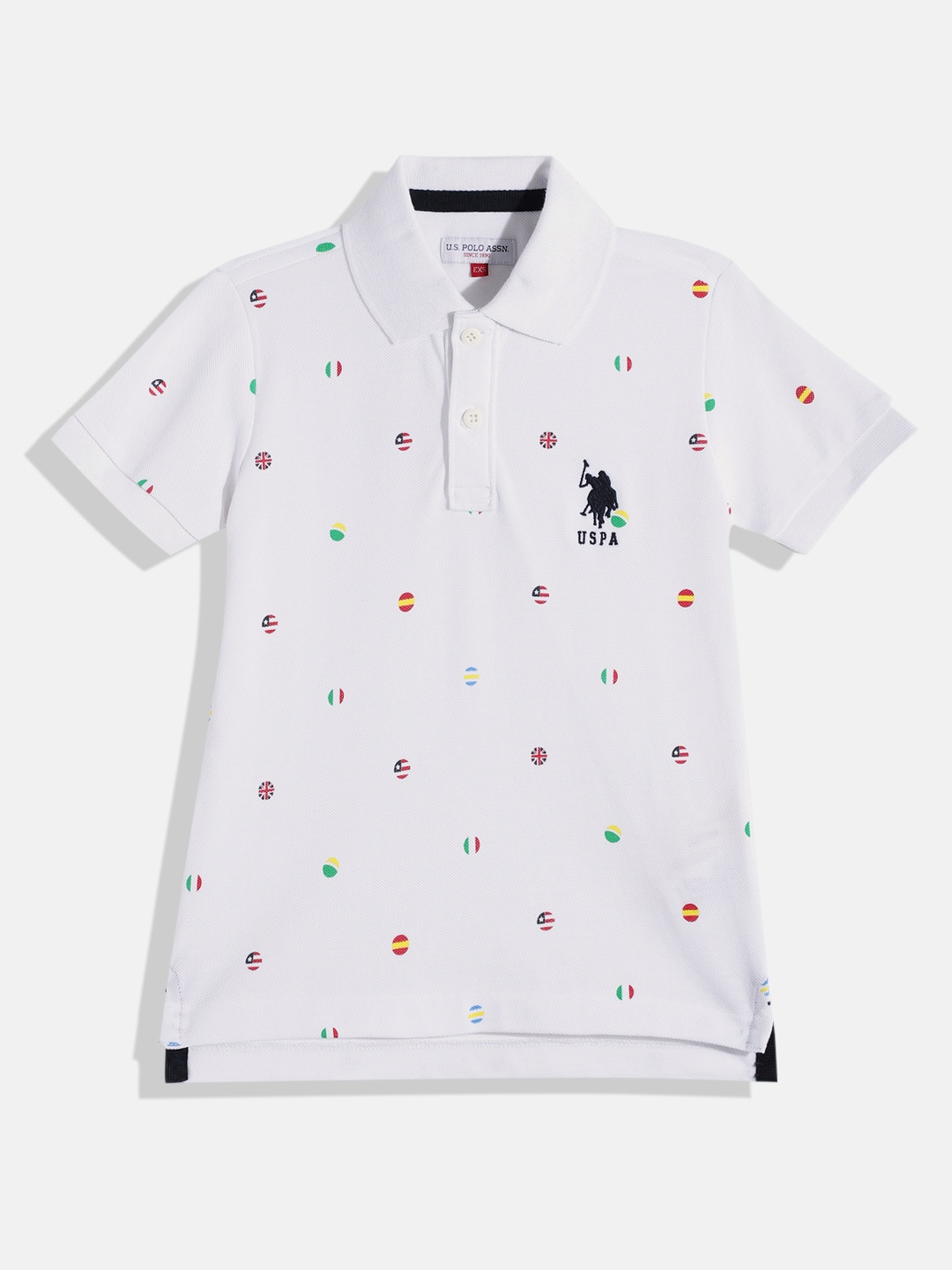 

U.S. Polo Assn. Kids Boys White Conversational Printed Pure Cotton T-shirt
