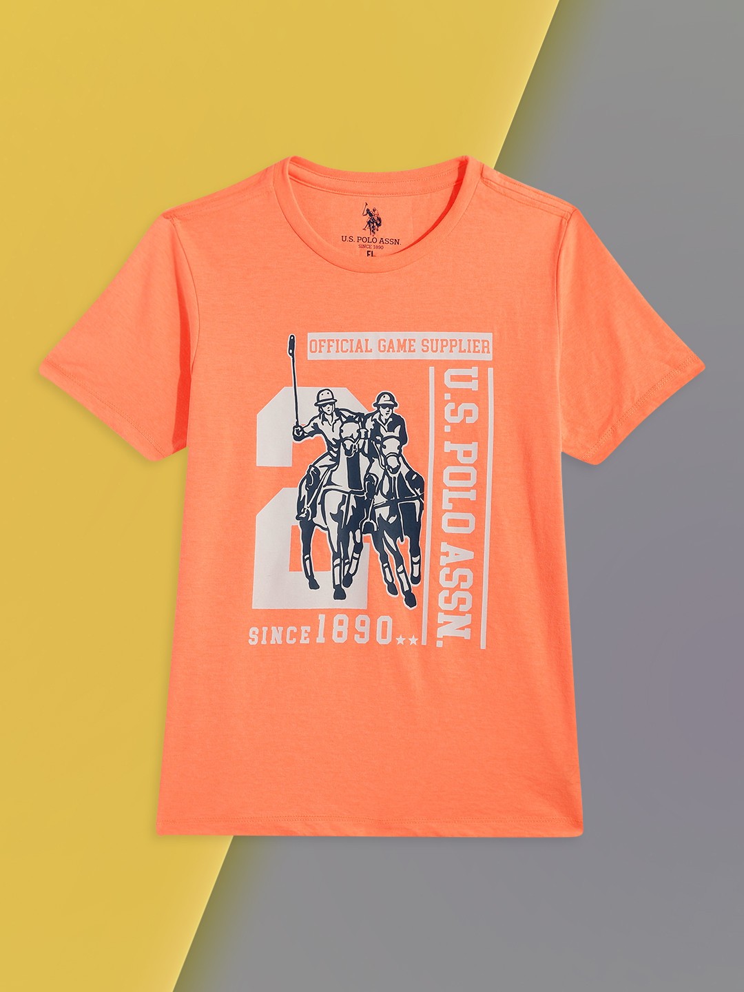 

U.S. Polo Assn. Kids Boys Orange Printed T-shirt