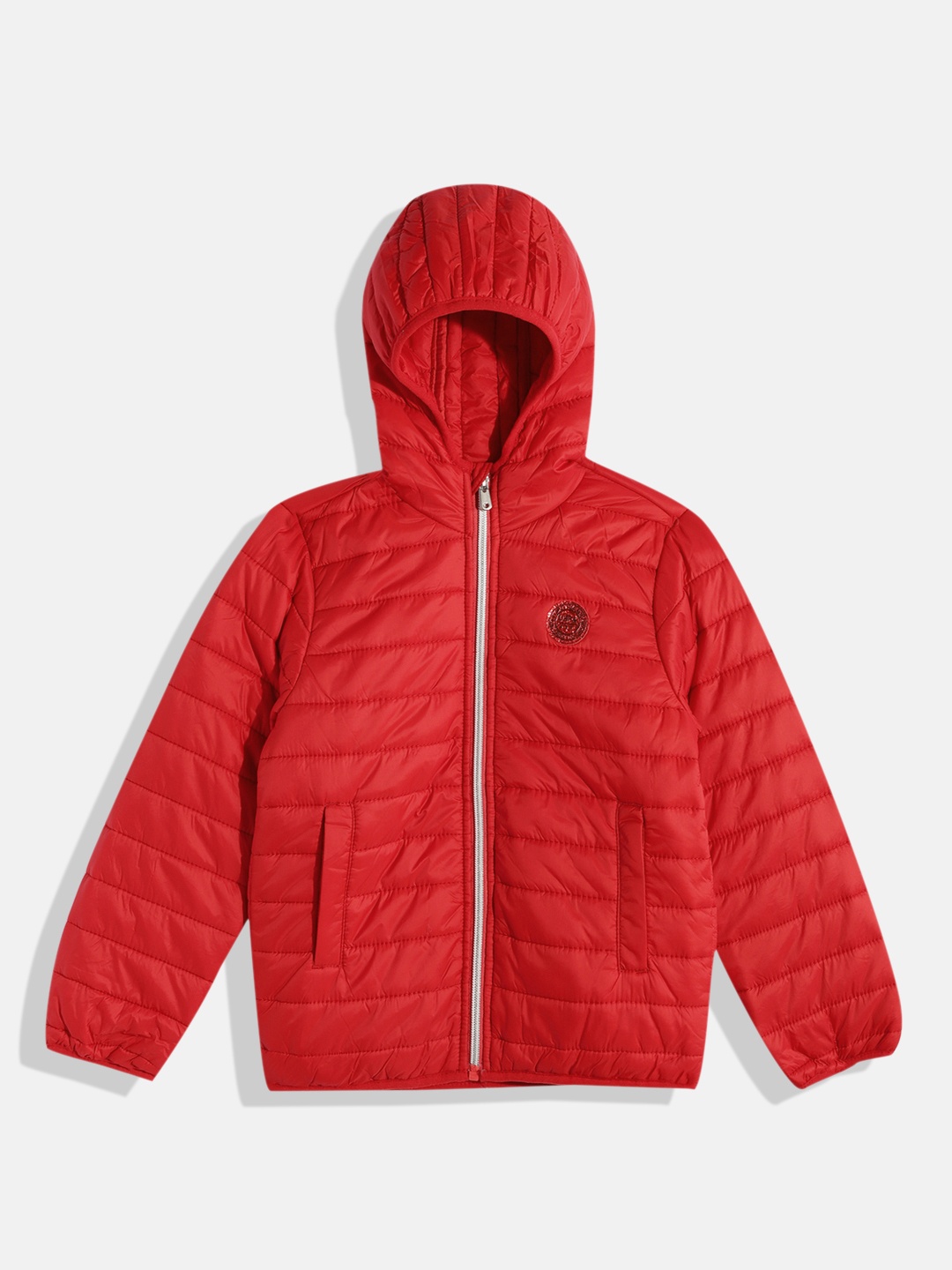 

U.S. Polo Assn. Kids Girls Red Solid Hooded Puffer Jacket