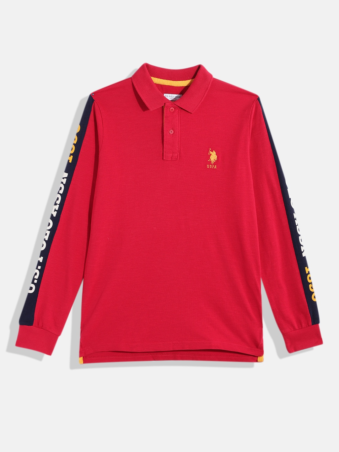 

U.S. Polo Assn. Kids Boys Polo Collar Pure Cotton T-shirt, Red