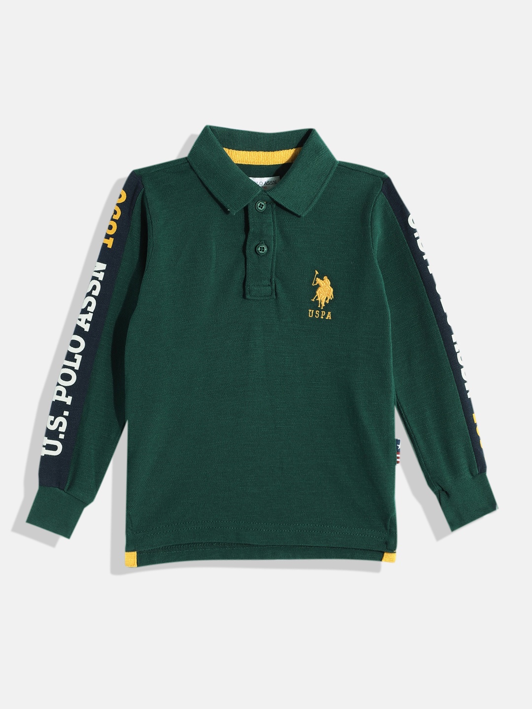 

U.S. Polo Assn. Kids Boys Pure Cotton Polo Collar T-shirt, Green