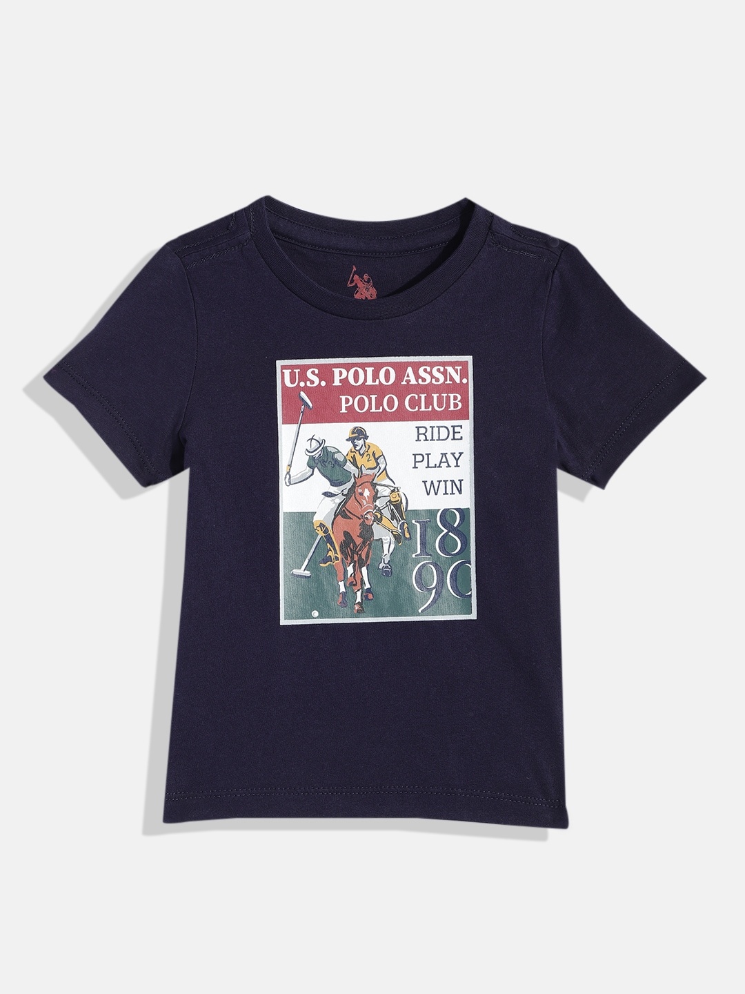 

U.S. Polo Assn. Kids Boys Blue Printed Pure Cotton T-shirt