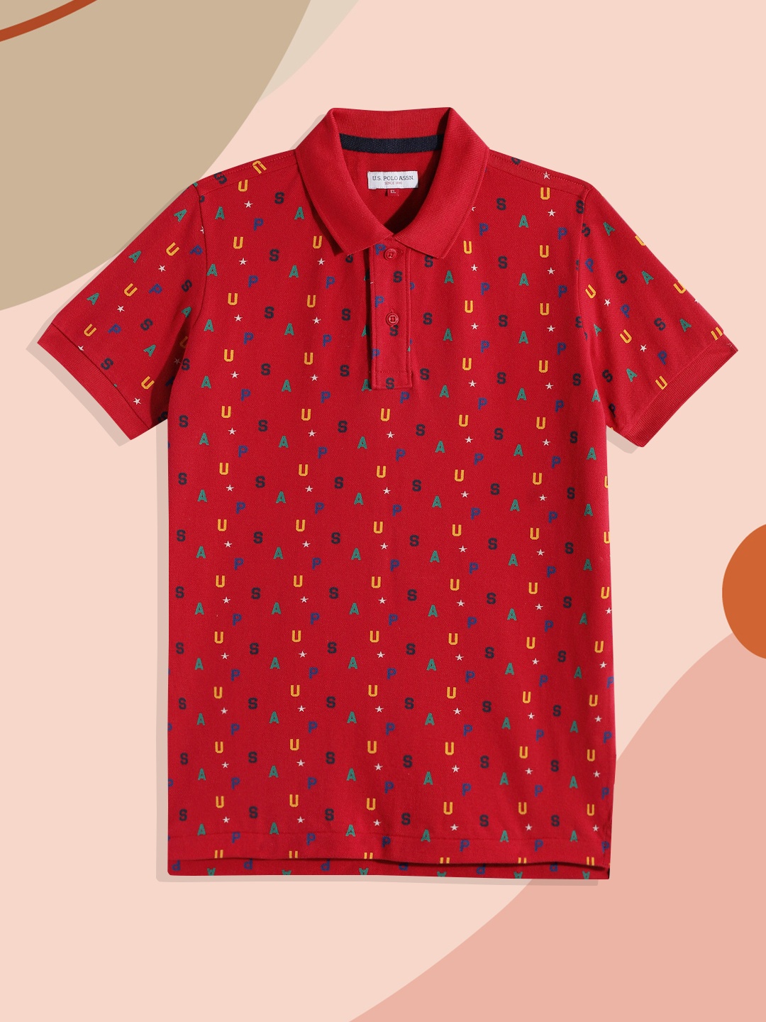 

U.S. Polo Assn. Kids Boys Red Typography Printed Pure Cotton T-shirt