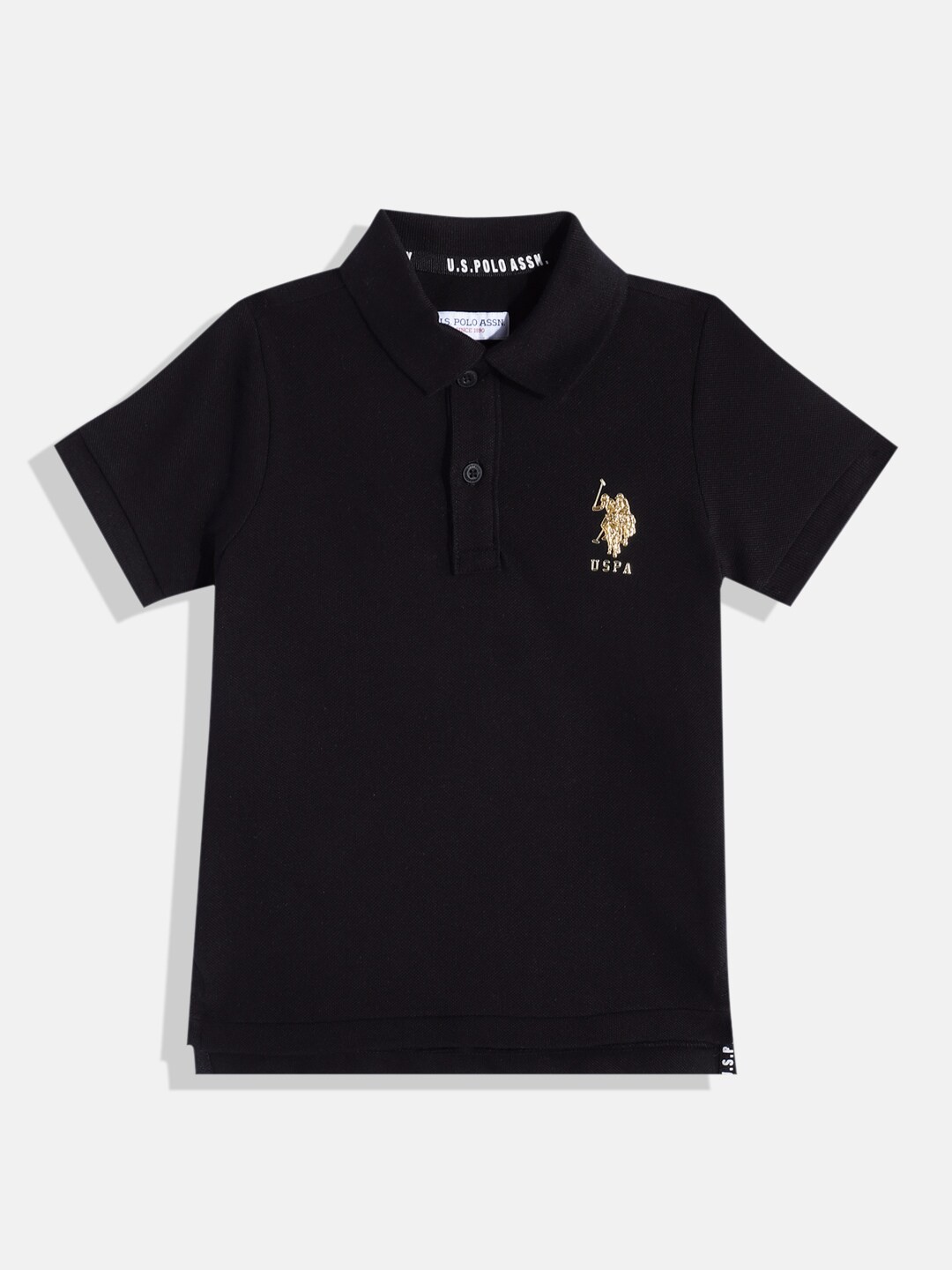 

U.S. Polo Assn. Kids Boys Pure Cotton Polo Collar T-shirt, Black
