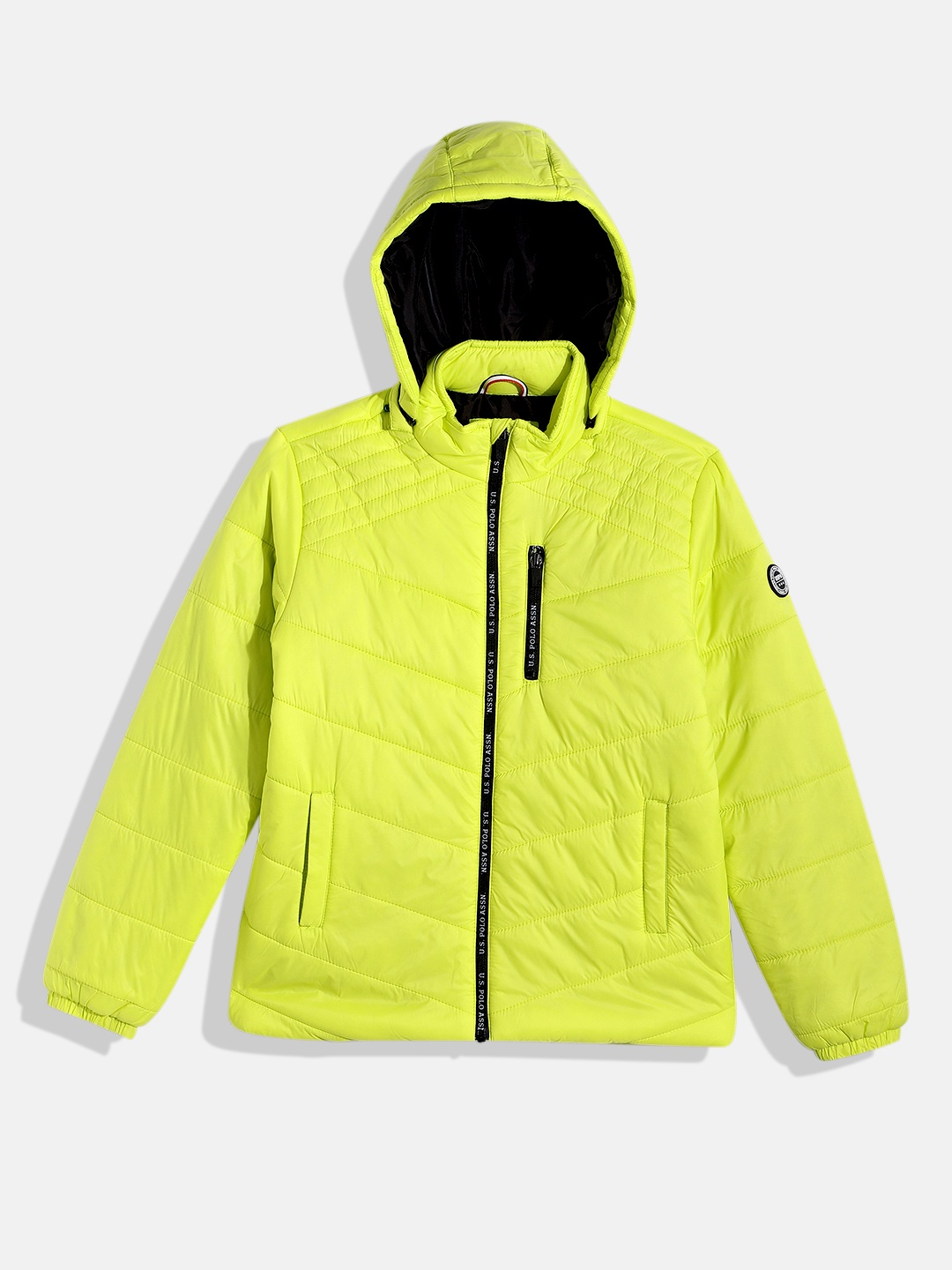 

U.S. Polo Assn. Kids Boys Fluorescent Green Solid Puffer Jacket