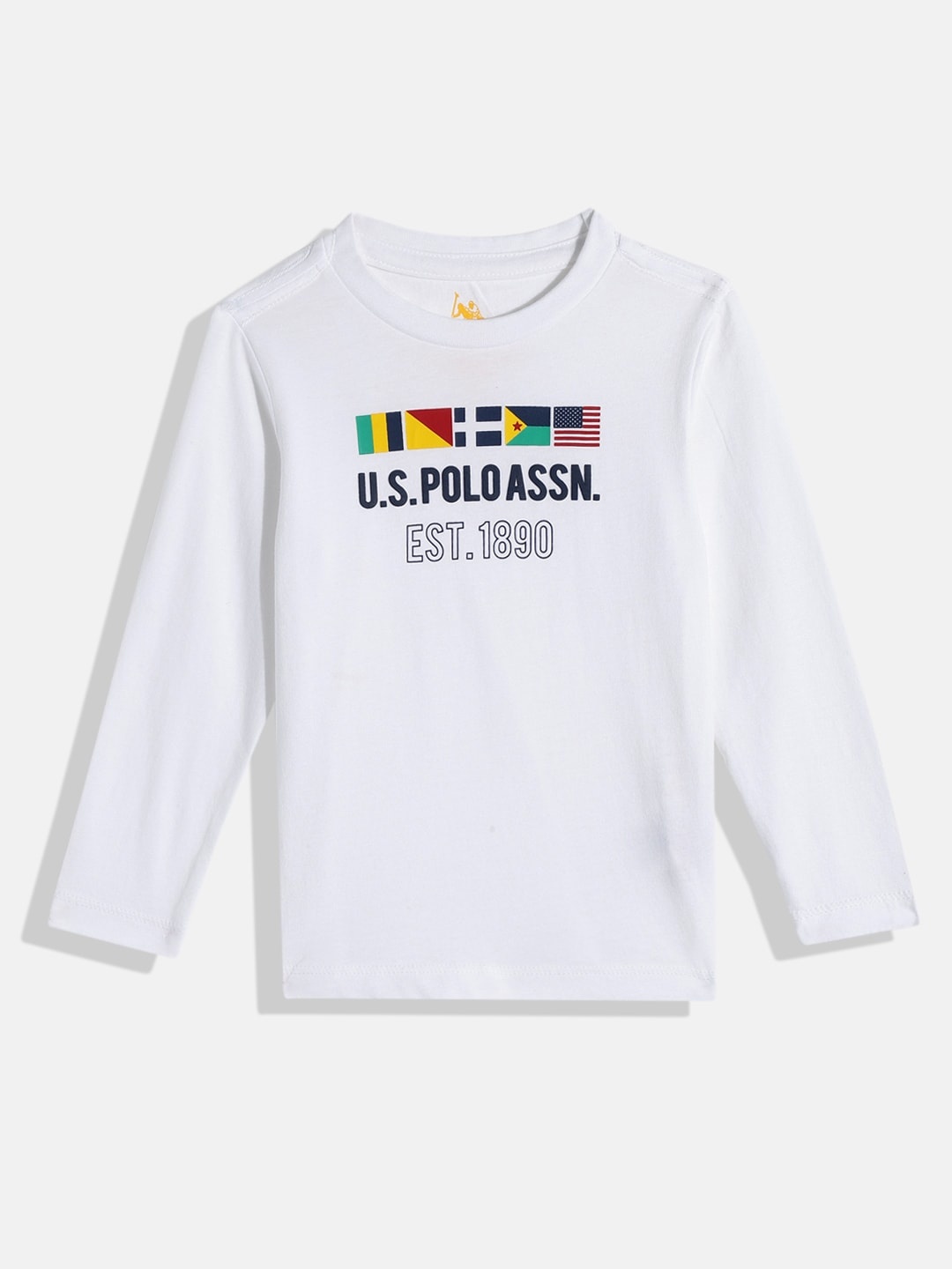 

U.S. Polo Assn. Kids Boys White Brand Logo Printed Pure Cotton T-shirt