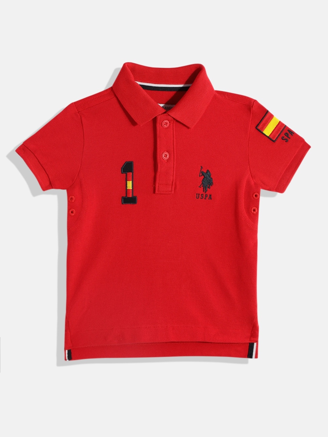 

U.S. Polo Assn. Kids Boys Applique Polo Collar T-shirt, Red