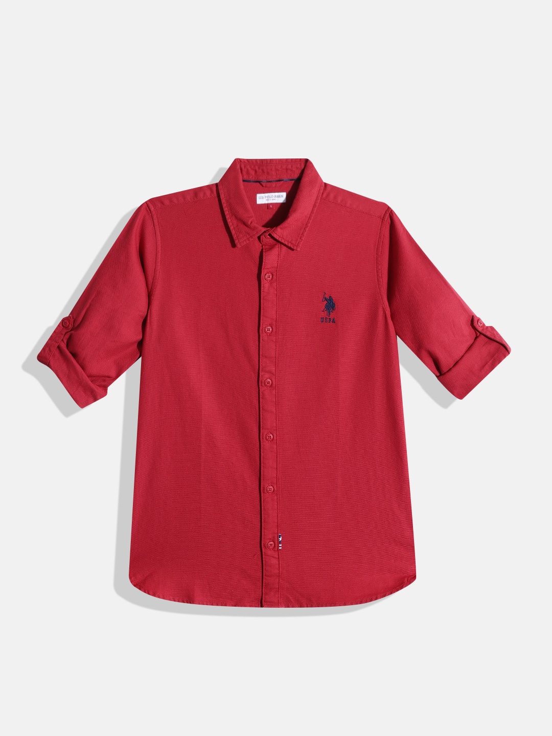 

U.S. Polo Assn. Kids Boys Pure Cotton Casual Shirt, Red
