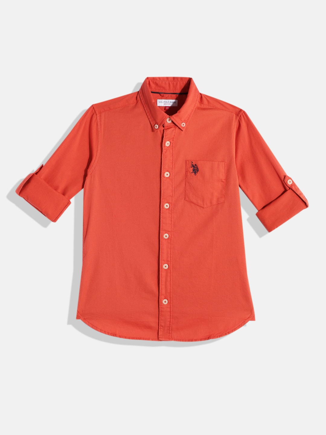 

U.S. Polo Assn. Kids Boys Pure Cotton Casual Shirt, Rust