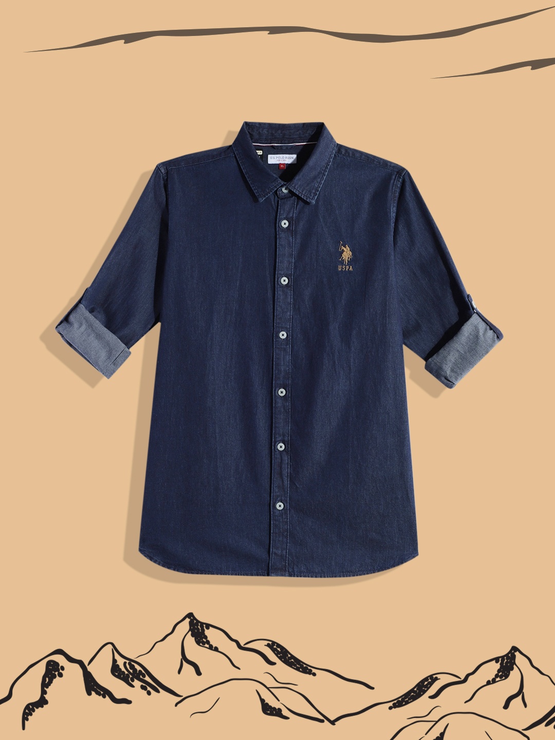 

U.S. Polo Assn. Kids Boys Navy Blue Pure Cotton Casual Shirt