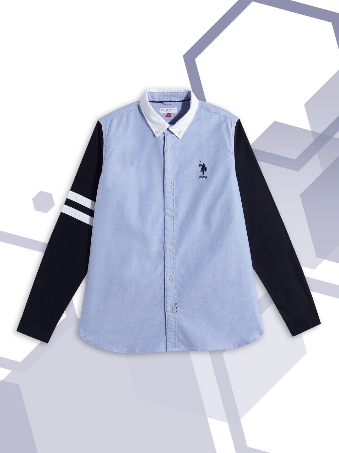 

U.S. Polo Assn. Kids Boys Blue Pure Cotton Casual Shirt