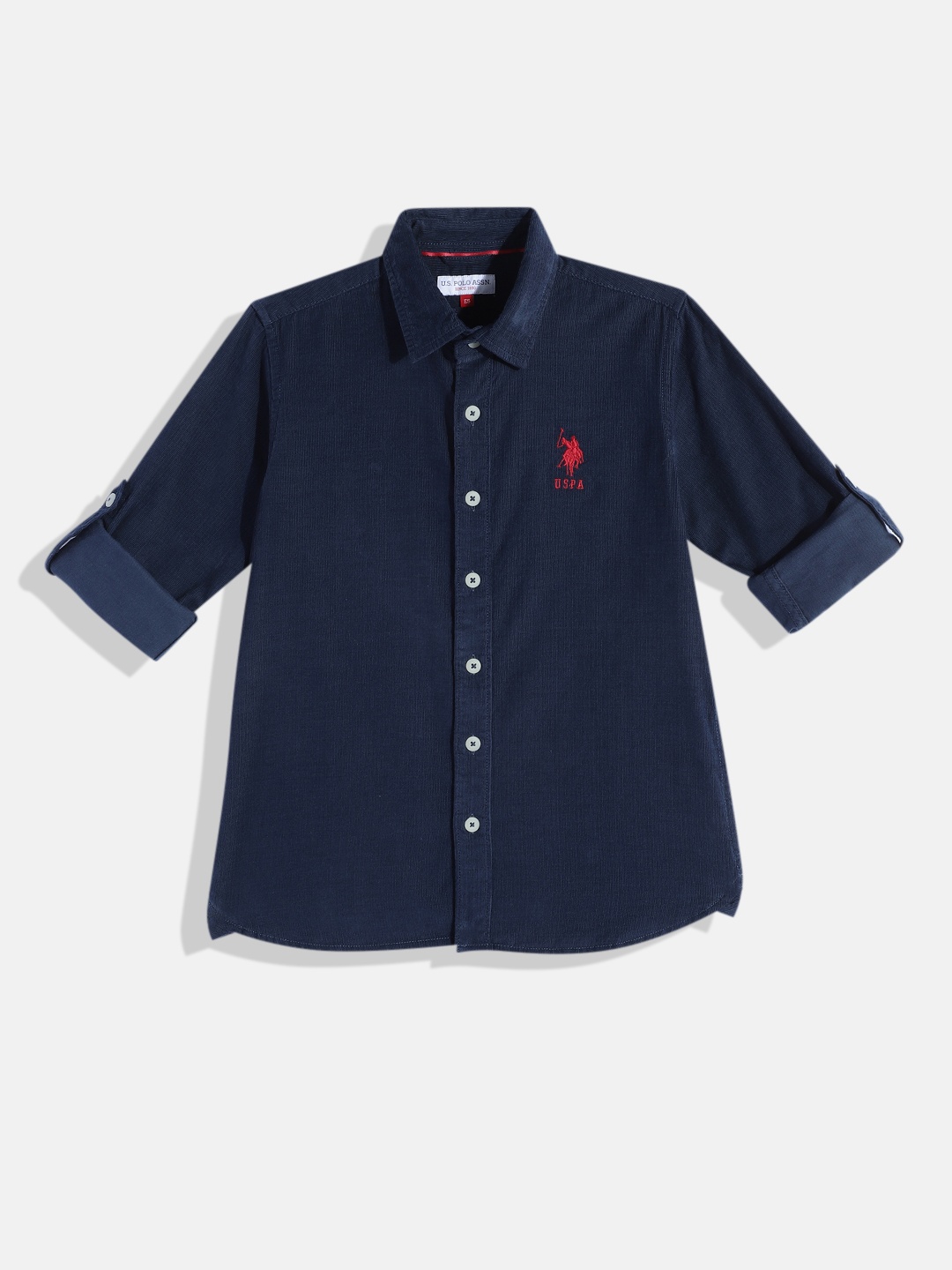 

U.S. Polo Assn. Kids Boys Corduroy Pure Cotton Casual Shirt, Navy blue