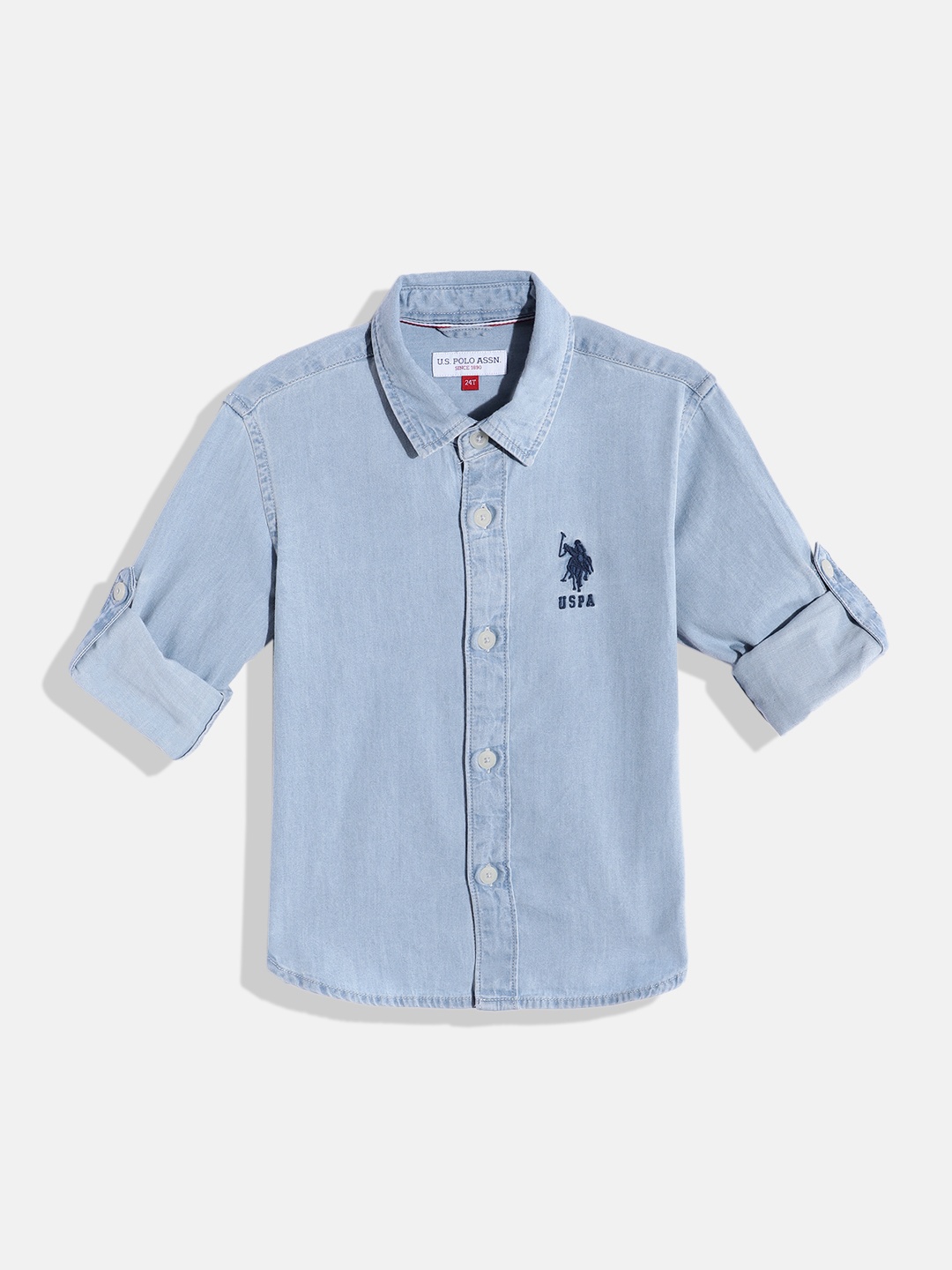 

U.S. Polo Assn. Kids Boys Pure Cotton Casual Shirt, Blue