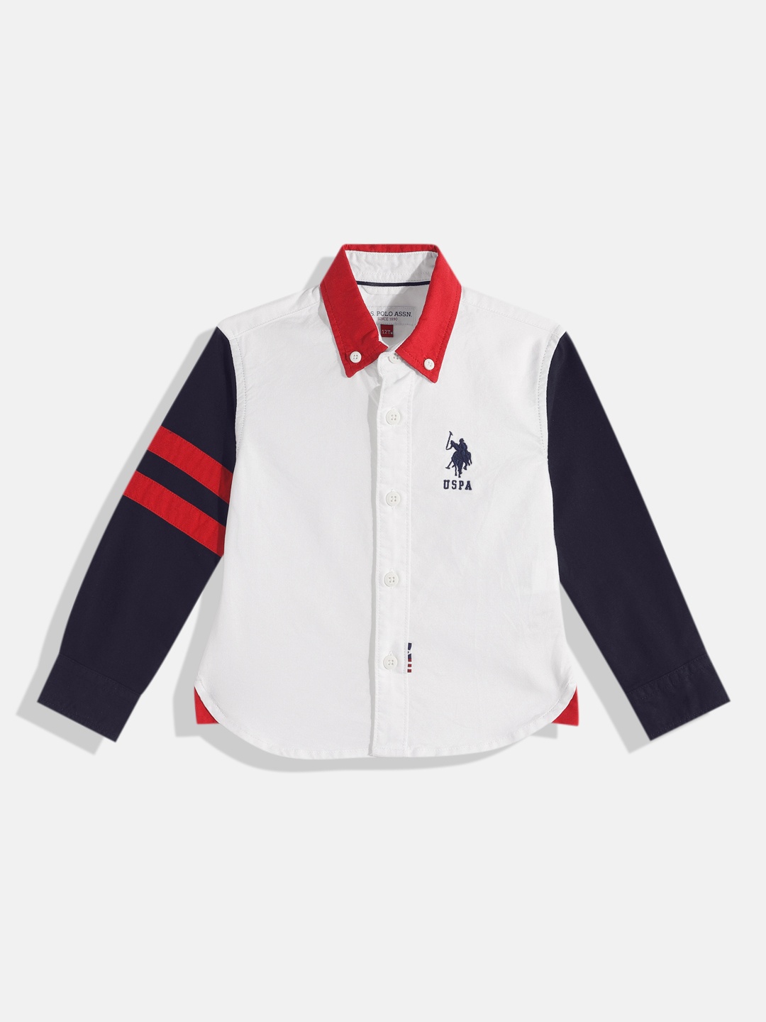 

U.S. Polo Assn. Kids Boys Solid Pure Cotton Casual Shirt, White