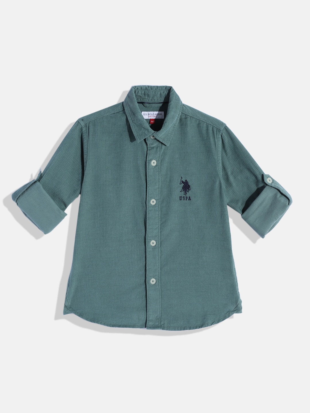 

U.S. Polo Assn. Kids Boys Corduroy Pure Cotton Casual Shirt, Green