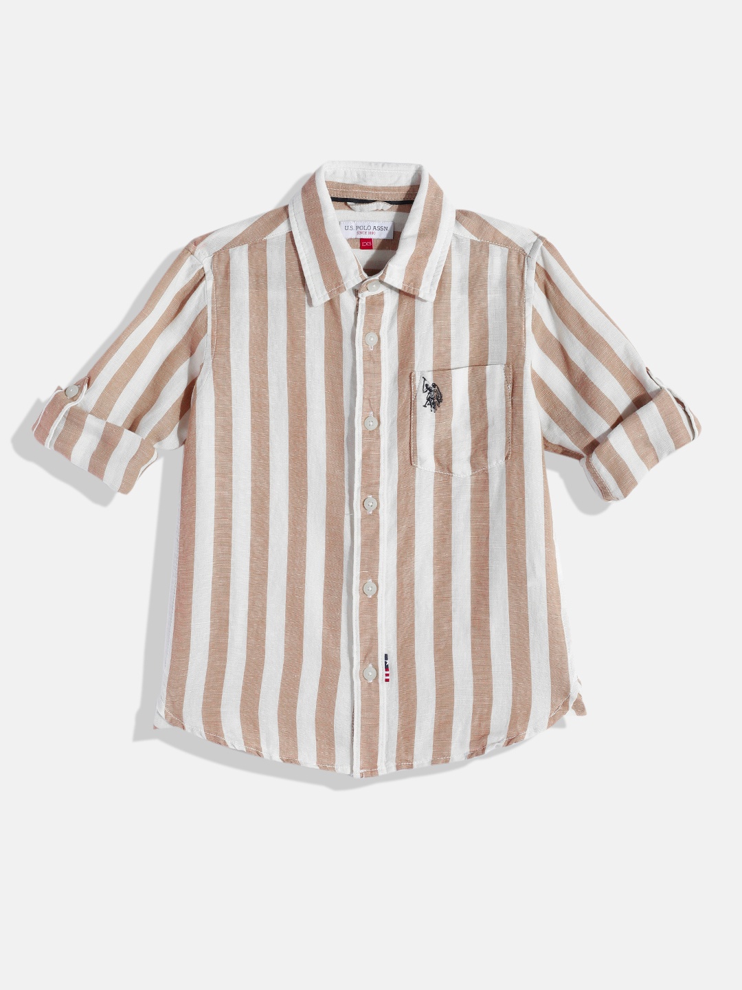 

U.S. Polo Assn. Kids White Striped Casual Shirt