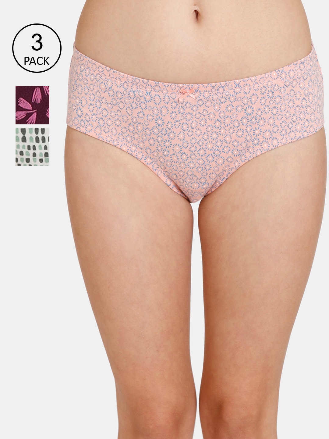 

Rosaline by Zivame Women Pack Of 2 Assorted Pure Cotton Hipster Briefs