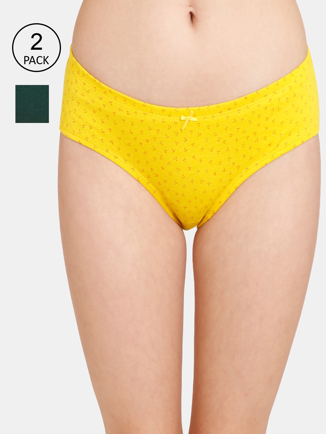 

Rosaline by Zivame Pack of 2 Yellow & Green Low Rise Hipster RO2046FASHHBLUE