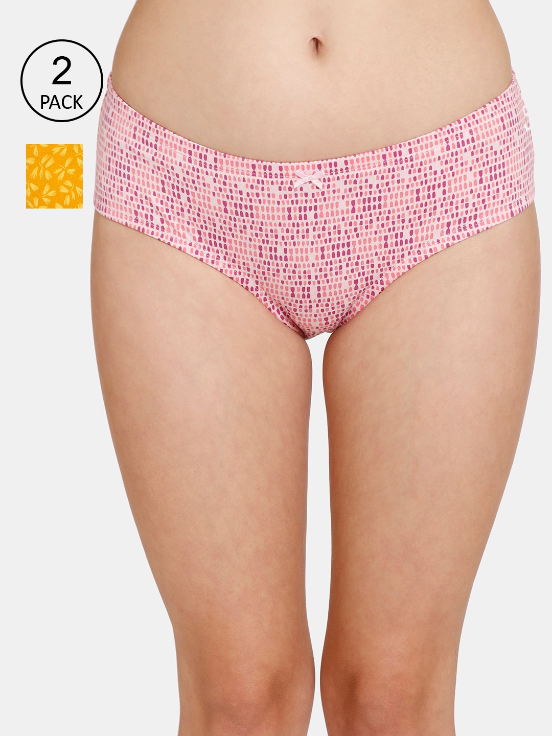 

Rosaline by Zivame Women Pack Of 2 Assorted Pure Cotton Hipster Briefs