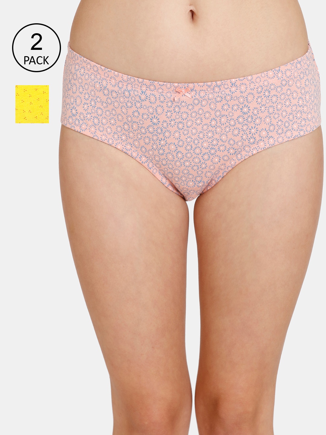 

Rosaline by Zivame Women Pack of 2 Assorted Pure Cotton Hipster Briefs