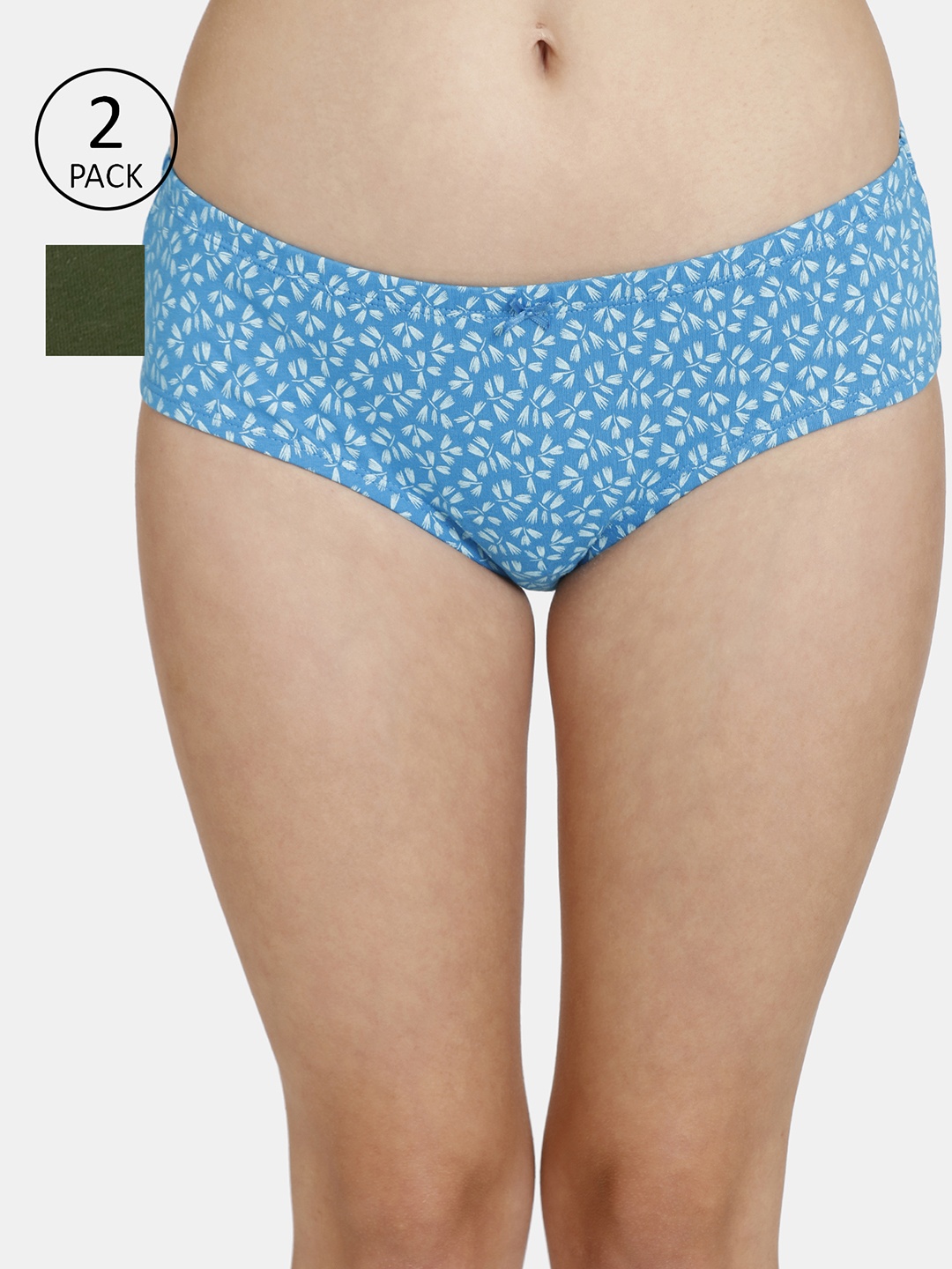 

Rosaline by Zivame Women Pack Of 2 Assorted Pure Cotton Hipster Briefs