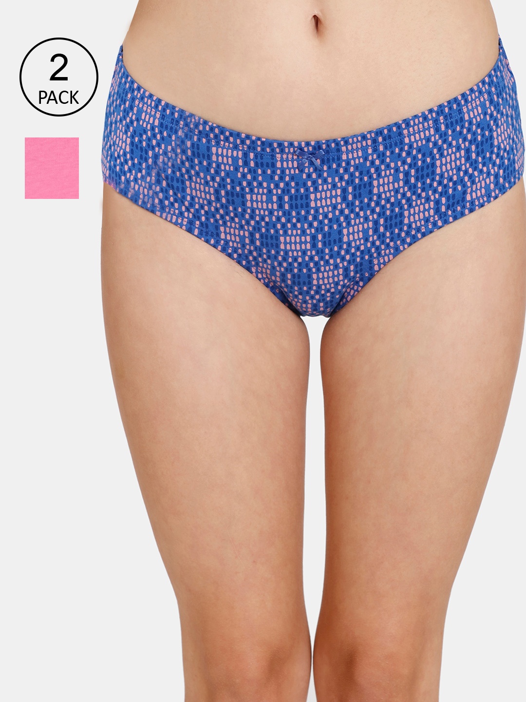 

Rosaline by Zivame Women Pack of 2 Assorted Pure Cotton Hipster Briefs